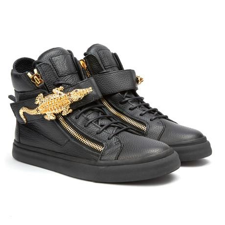 Niccolaio Gold Gator Sneaker // Black (Euro: 39)