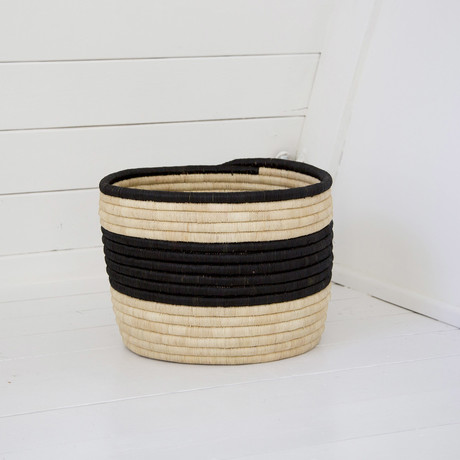 Palm Striped Storage Basket