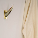 Ankole Horn + Brass Wall Hook (Dark)