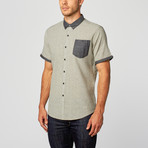 Casey Striped Shirt // Navy + Cream (M)