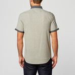 Casey Striped Shirt // Navy + Cream (M)