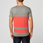 Brentwood Stripe Henley // Red (M)