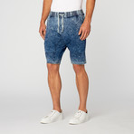 Glory Knit Denim Jogger Short // Indigo (XL)