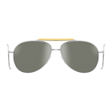 Dsquared2 Aviator // Silver + Tan Accent