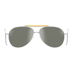 Dsquared2 Aviator // Silver + Tan Accent