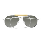 Dsquared2 Aviator // Silver + Tan Accent