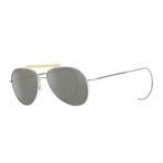 Dsquared2 Aviator // Silver + Tan Accent