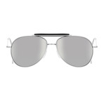 Dsquared2 Aviator // Silver + Black Accent