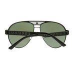 Dsquared2 Aviator // Black Hash (Blue Mirrored Lenses)