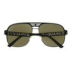 Dsquared2 Aviator // Black Hash (Blue Mirrored Lenses)