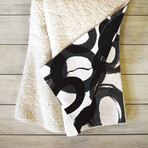 Black Circles // Fleece Throw Blanket (Medium)
