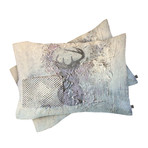 Holiday Silver Deer // Pillow Case // Set of 2