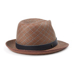 Solomon Pattern Fedora // Espresso + Denim + Ink (L)