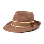 Obediah Fedora // Natural + Chocolate Stripe (M)