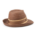 Obediah Fedora // Natural + Chocolate Stripe (M)
