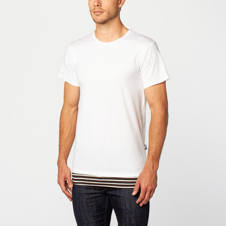Layered Striped Long Tee // White (S)