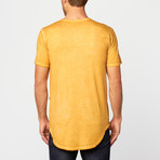 Oil Washed Side Zip Tee // Gold (M)