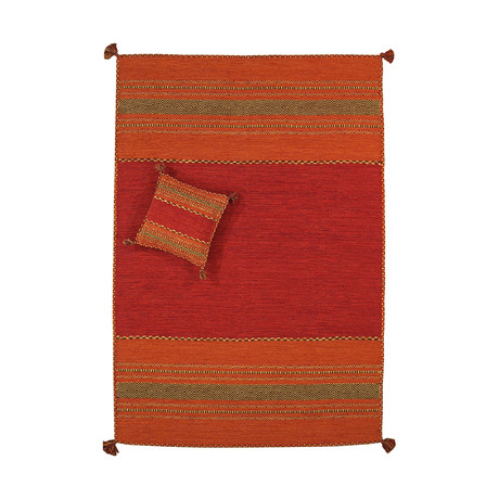 Kilim Handwoven Rug // Red (10'L x 8'W)