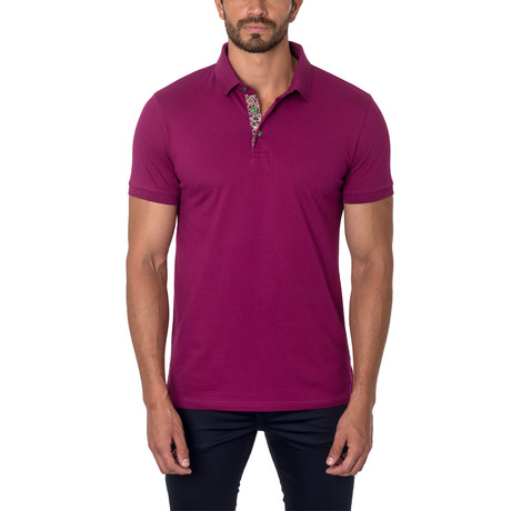Jared Lang // Classic Short-Sleeve Polo // Maroon (S)