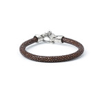 Brown Stingray + Silver Clasp (Small)