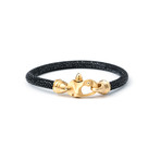 Black Stingray + Gold Plated Clasp (Small)