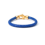 Blue Stingray + Gold Plated Clasp (Small)