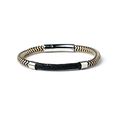 Black Stingray Center + Gold, Black Cable (Small)