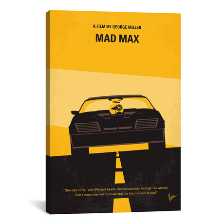 Mad Max Minimal Movie Poster // Chungkong (26"W x 40"H x 1.5"D)