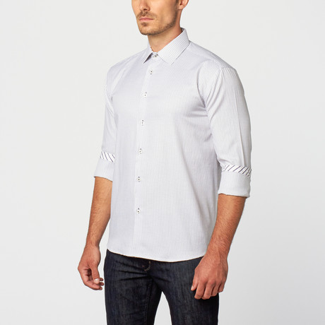 Weldon Dress Shirt // White + Blue (S)