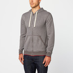 Zip Front Hooded Sweatshirt // Asphalt Heather (XL)