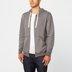 Zip Front Hooded Sweatshirt // Asphalt Heather (2XL)