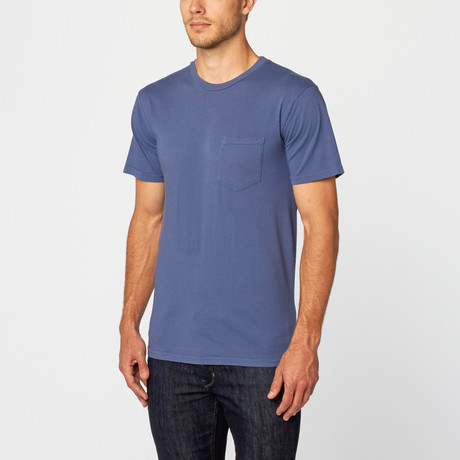 Home Washed Cotton Pocket Tee // Blue (XS)