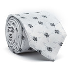 Evening Skinny Tie // Silver Flower