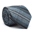 Stitch Skinny Tie // Grey Stripe