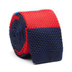 Bold Skinny Knit Tie // Red Stripe