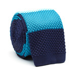 Bold Skinny Knit Tie // Blue Stripe