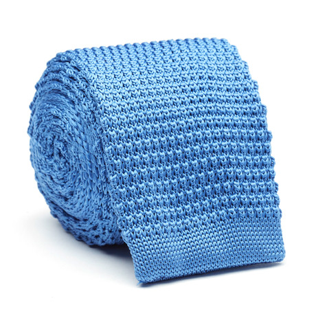 Skinny Knit Tie // Blue Solid