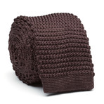 Skinny Knit Tie // Brown Solid