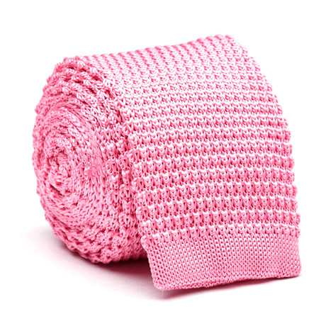 Skinny Knit Tie // Pink Solid