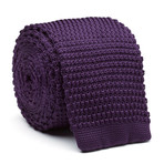 Skinny Knit Tie // Plum Solid