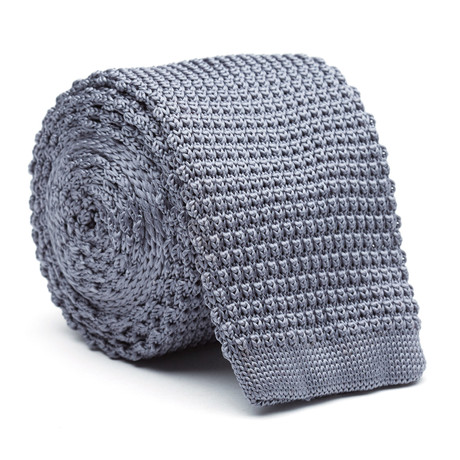 Skinny Knit Tie // Grey Solid