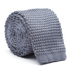 Skinny Knit Tie // Grey Solid