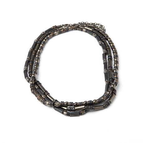 Metal Industrial Bead Necklace // Set of 3