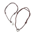 Leather Slider Dog Tag + Disc Pendant Necklaces