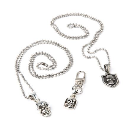 Skull Necklace and Keychain Pendant Set