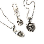 Skull Necklace and Keychain Pendant Set