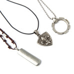 Funky Pewter Pendant Necklace Set