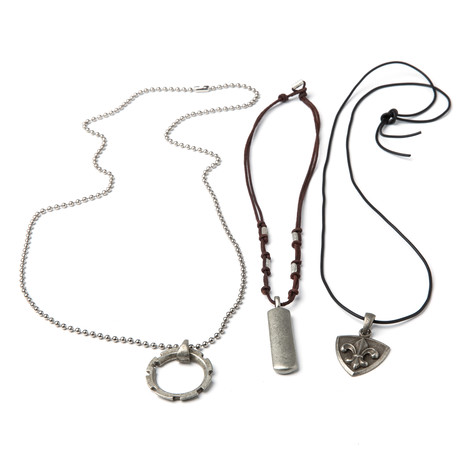 Funky Pewter Pendant Necklace Set