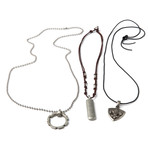 Funky Pewter Pendant Necklace Set