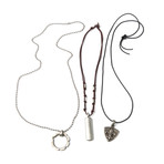 Funky Pewter Pendant Necklace Set